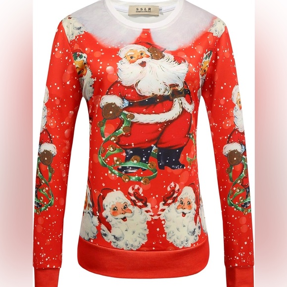 SSLR Tops - 🎅🏽🎄‼️ Women’s SSLR XL Lightweight Santa Sweatshirt is so Fun!! MERRYCHRISTMAS…